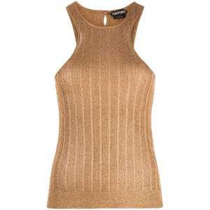 톰포드 메탈릭 민소매 탑, 골드계열, Standard L