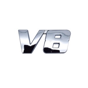 자동차 V6 V8 엔진 엠블럼 스티커 뱃지 배지, V8엔진S/유광크롬