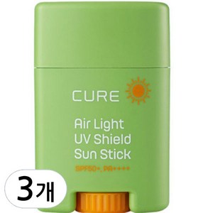 김정문알로에 큐어 에어라이트 UV쉴드 선스틱 SPF50+ PA++++, 20g, 3개