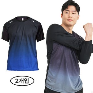 액티브온 남성 쿨티셔츠 여름 냉감 스포츠 기능성 반팔 긴팔 티셔츠 2종 세트