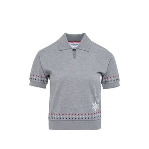 톰 브라운 스타 모티프 폴로 탑, 그레이계열, Italy 44(KR 77)