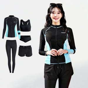 서프라이더 5종 풀세트 여성 블루라인 집업 래쉬가드 빅사이즈 SURFRIDER