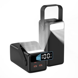 PIUJJA 대용량 고속충전 PD 22.5W QC 3.0 LED조명 차박용 멀티단자 캠핑용 보조배터리 50000mAh