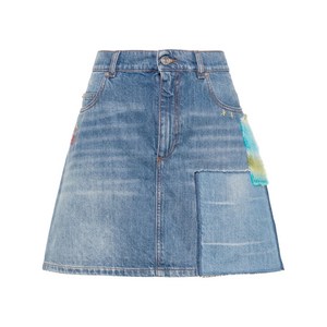 마르니 아플리케 디테일 데님 미니 스커트