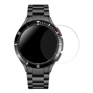 스페이스쉴드 갤럭시워치4 42mm 46mm 호환 프리미엄 스틸 스트랩 밴드 + 마리너 베젤링 + 필름1매 3종, 블랙+블랙