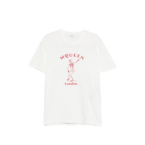 알렉산더맥퀸 스켈레톤 그래픽 티셔츠, 화이트계열, Standard XL