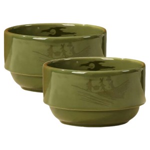 StarR 무민 80주년 레트로 시리즈 세라믹 공기, 올리브 그린(리틀 ..., 2개