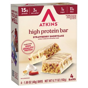 앳킨스 하이 프로틴 바 스트로베리 쇼트케이크 4개입, 192g, 1개