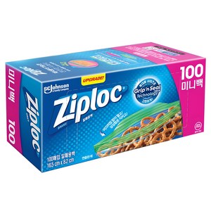 지퍼락 그립앤실 냉장 밀폐용백, 미니(XS), 100개입, 1개