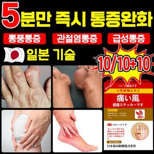 [빠른 배송] 일분 기술 10/10+10 통풍 치료제 파스 통풍 관절 통증 완화 패치 발목 족저근막 패치 손목 무릎 급성 통증 완화, 1개, 10매입