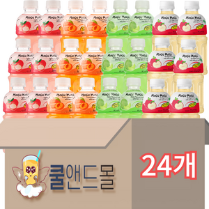 [쿨앤드몰] 모구모구 4가지맛 (리치+복숭아+멜론+사과), 320ml, 24개