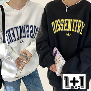 1+1 여성 맨투맨 긴팔티