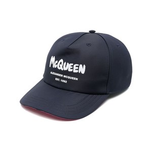 알렉산더맥퀸 로고 프린트 베이스볼 캡 모자, S(KR 580), 블루계열+핑크계열