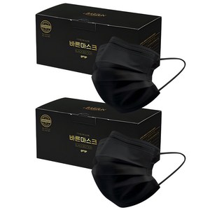 고르고 바른 마스크 대형 성인용, 50매입, 블랙, 2개