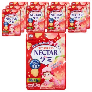 후지야 넥타 구미 과즙 가득 복숭아, 54g, 10개