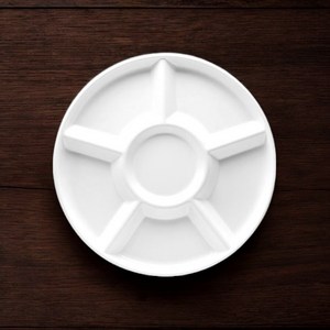 미색 특6절판 다용도 식당 뷔페 그릇 접시 한식 안주, 단품
