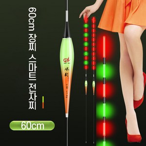 60cm 장찌 변색 스마트 전자찌 장대 낚시 야광 민물, L-02 1.8g+배터리1개, 1개