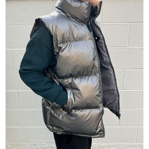 더유니크제이 남자 겨울 웰론 유광 다운 패딩 조끼 3컬러