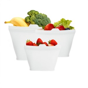 PZAA 파즈 실리콘백 스탠드 다용도 식품급 재사용 보관팩 냉장고 정리용기 3개입 500ML+1000ML+1500ML, 투명색500ML+1..., 1개