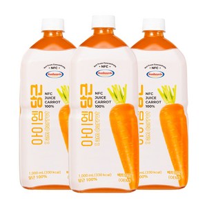 100% NFC 착즙 보넬드 아이엠 당근 주스 즙, 1L, 3개