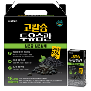 서울에프엔비 고칼슘 두유습관 검은콩 검은참깨, 190ml, 16개