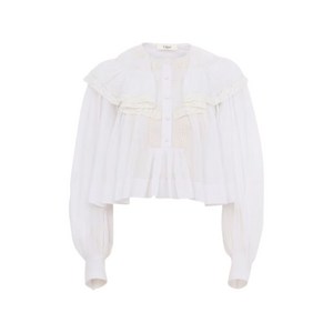 끌로에 러플 레이스 블라우스, 화이트계열, France 38(KR 66)