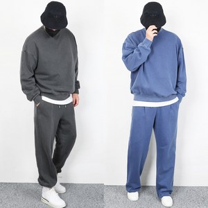 가우리 트레이닝세트 SH 피그먼트 맨투맨 SET 조거 와이드 팬츠 남녀공용