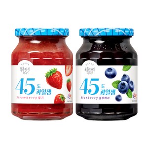 복음자리 45도 과일잼 딸기 + 블루베리, 350g, 1세트