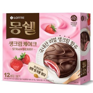 몽쉘 생크림 케이크 딸기 12p, 408g, 1개