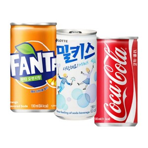 코카콜라&환타오렌지&밀키스190ml X 각10개(총30개) 업소용/콜라/환타/밀키스/탄산음료/미니음료/소캔, 190ml, 1개