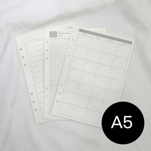 A5 6공 다이어리용 속지 40매 심플 만년 2025 리필, 2세트