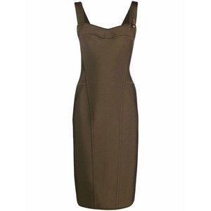 베르사체 베르사체 세이프티 핀 디테일 미디 드레스