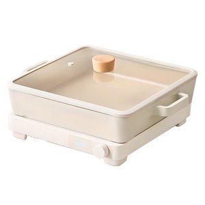 네오플램피카 인덕션 사각 전골팬 + 다이얼 인덕션 세트 2종, 혼합색상, 전골팬 + 유리뚜껑..., 1세트