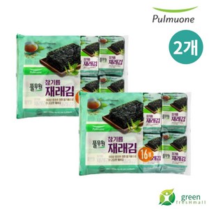 풀무원 참기름 도시락 재래김 16p, 64g, 2개
