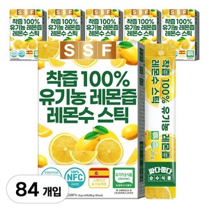 유기농 레몬즙 레몬수 스틱 100% 착즙 원액, 280g, 6개