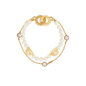 페라가모 펄 간치니 더블 스트랜드 브레이슬릿