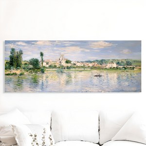 세잔느화실 고급거실 인테리어 명화그림 와이드형 캔버스액자 클로드 모네 여름의베퇴유