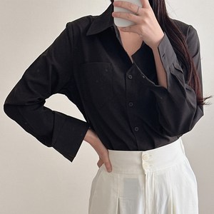 큐즈 여성용 사계절 링클프리 구김방지 긴팔 무지 빅사이즈 블라우스 셔츠