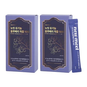 뉴밋 유기농 생과 착즙 블루베리즙 스틱 14p, 280ml, 2개