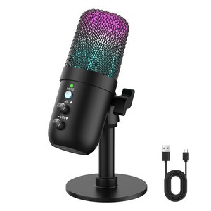PANSHI 유선 USB 스탠드 콘덴서 게이밍 마이크 방송용 녹음용 MU1000