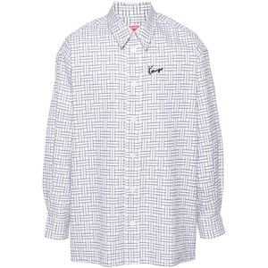 겐조 로고 자수 위브 셔츠, 화이트계열+블랙계열, Standard M(KR 39)