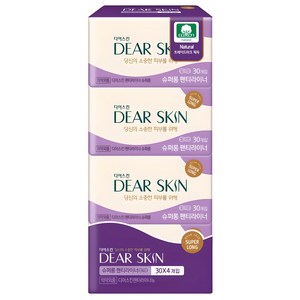 디어스킨 팬티라이너, 슈퍼롱, 30개입, 4개