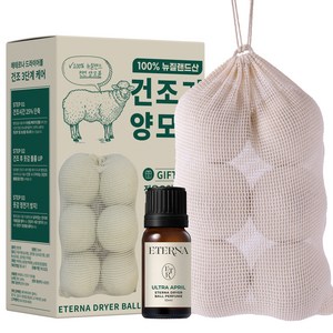 에테르나 건조기 양모볼 6p+건조기 오일15ml 세트