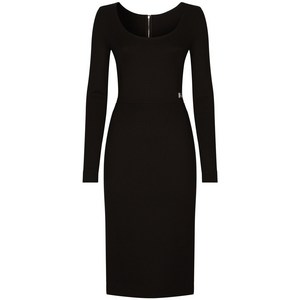 돌체앤가바나 DG 로고 밀라노 골지 미디 드레스, 블랙계열, Italy 42(KR 55)