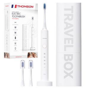 프랑스 톰슨 프리미엄 소프트 케어 IPX7 방수 초미세모 음파 전동칫솔 칫솔모 + 충전거치대 + 케이스