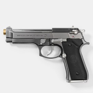 건덕스 베레타 m9 92fs 풀메탈 수정탄 고무탄 총 권총, 1개, 블랙