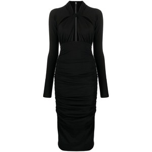 돌체앤가바나 돌체앤가바나 컷아웃 드레이프 미디 드레스, 블랙계열, Italy 44(KR 66)