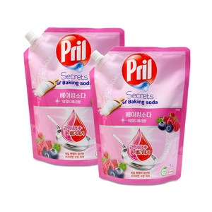 프릴 시크릿오브 베이킹소다 주방세제 와일드베리 향, 1L, 2개