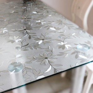 Qiaokao 플라워 패턴 테이블 매트, 클리어, 60x100cm, 1개