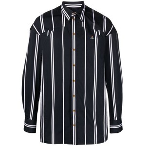 비비안웨스트우드 구체 로고 스트라이프 프린트 셔츠